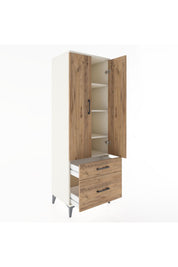 Hyperion Dolap 4 Raflı 2 Çekmeceli 2 Kapaklı 60x44x182 Aytaşı-Çam