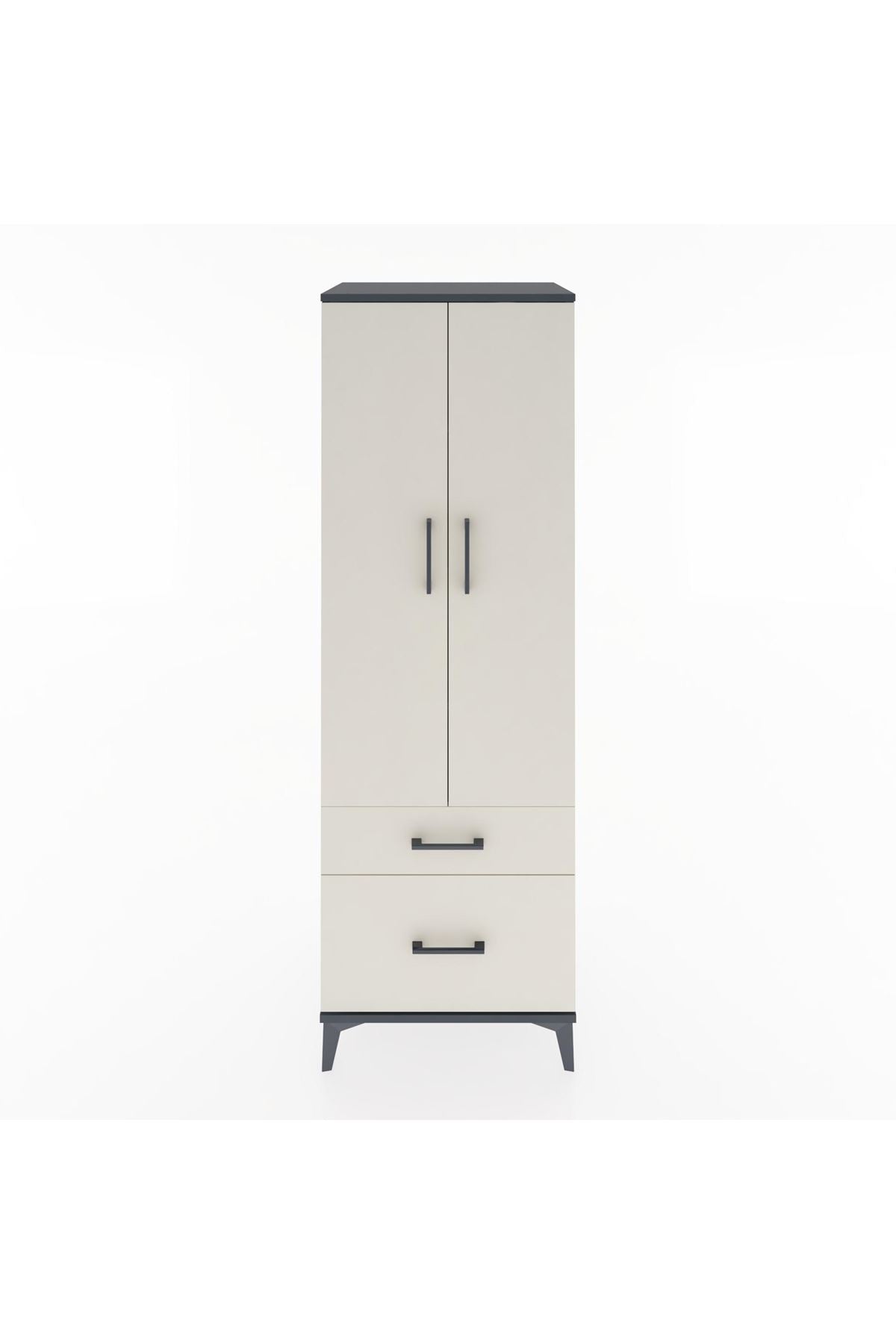 Hyperion Dolap 4 Raflı 2 Çekmeceli 2 Kapaklı 60x44x182 Antrasit-Aytaşı