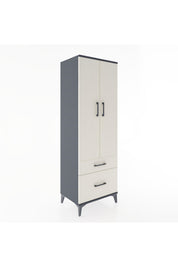 Hyperion Dolap 4 Raflı 2 Çekmeceli 2 Kapaklı 60x44x182 Antrasit-Aytaşı