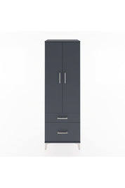 Hyperion Dolap 4 Raflı 2 Çekmeceli 2 Kapaklı 60x44x182 Antrasit-Antrasit