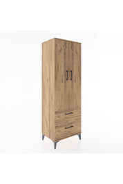 Hyperion Dolap 4 Raflı 2 Çekmeceli 2 Kapaklı 60x44x182 Çam-Çam