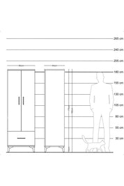 Hyperion Dolap 4 Raflı Tek Çekmeceli 2 Kapaklı 60x44x182 - S56M016V2B