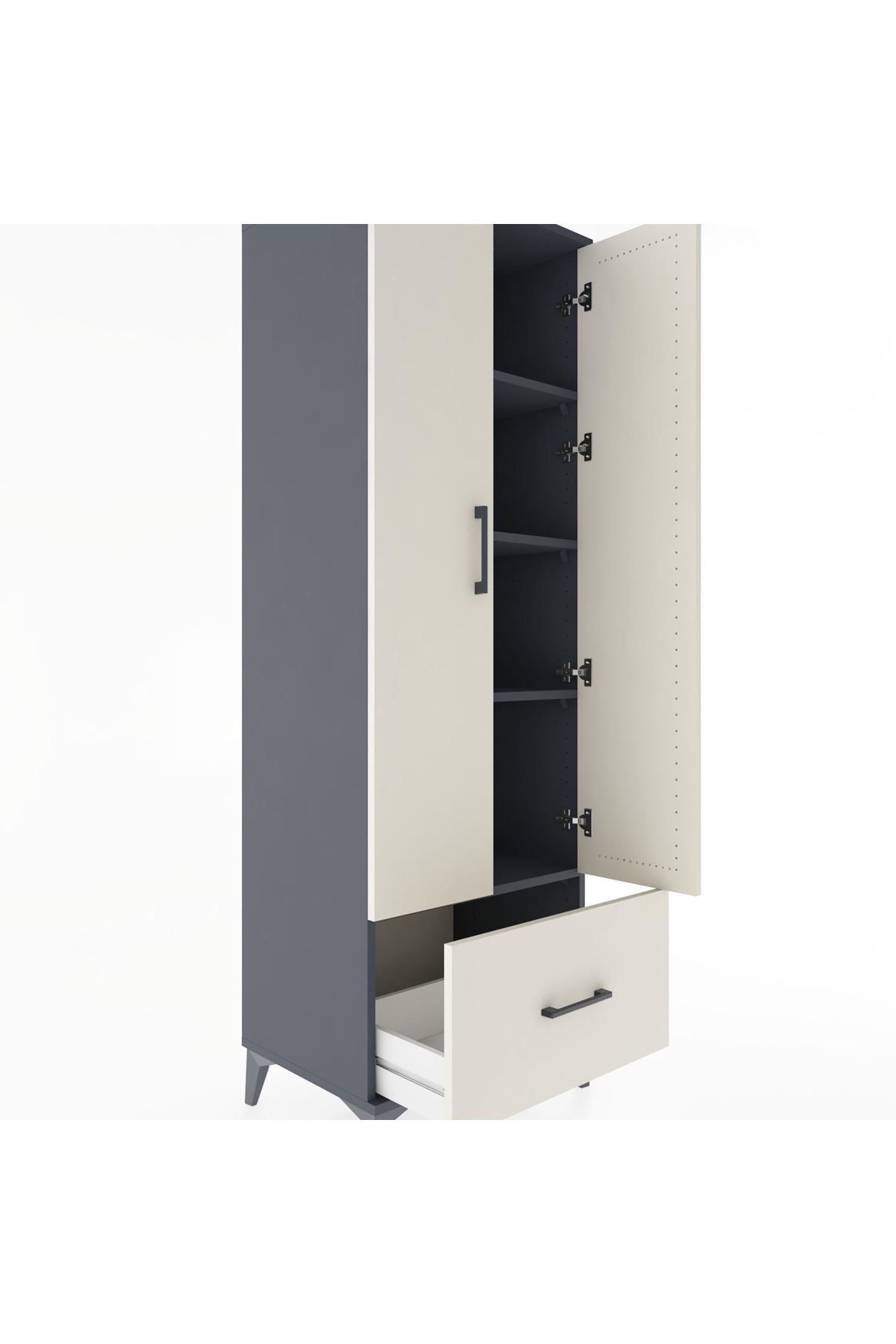 Hyperion Dolap 4 Raflı Tek Çekmeceli 2 Kapaklı 60x44x182 - S56M016V4B