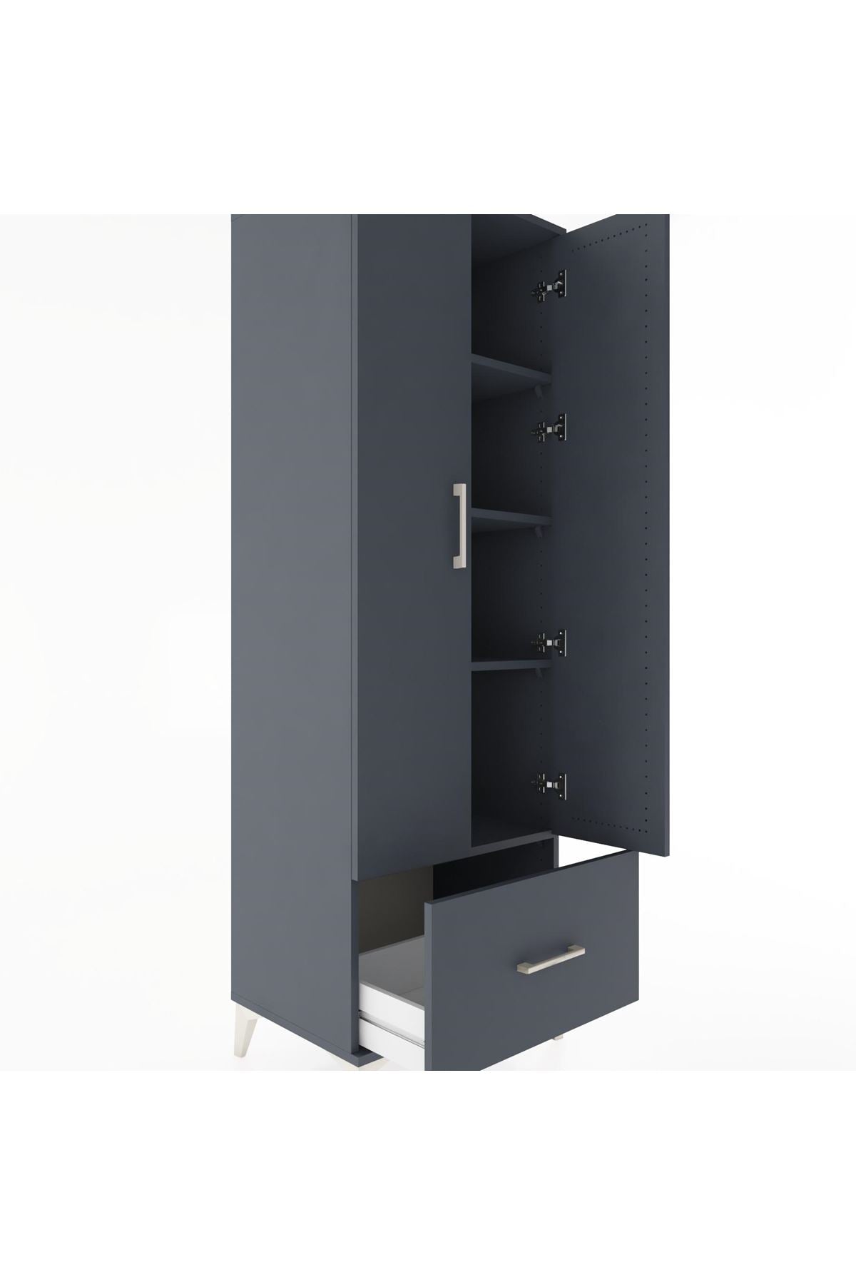 Hyperion Dolap 4 Raflı Tek Çekmeceli 2 Kapaklı 60x44x182 - S56M016V5B