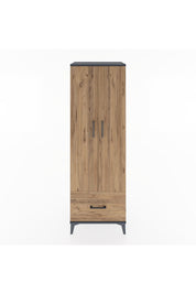 Hyperion Dolap 4 Raflı Tek Çekmeceli 2 Kapaklı 60x44x182 Antrasit-Çam