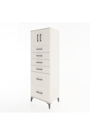 Hyperion Dolap Tek Raflı 6 Çekmeceli 2 Kapaklı 60x44x182 - S56M017V1B