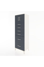 Hyperion Dolap Tek Raflı 6 Çekmeceli 2 Kapaklı 60x44x182 - S56M017V2B