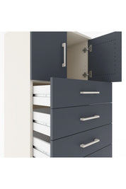 Hyperion Dolap Tek Raflı 6 Çekmeceli 2 Kapaklı 60x44x182 - S56M017V2B