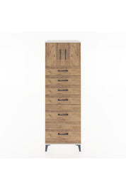 Hyperion Dolap Tek Raflı 6 Çekmeceli 2 Kapaklı 60x44x182 Aytaşı-Çam