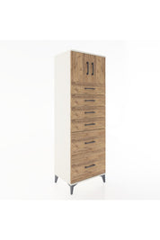 Hyperion Dolap Tek Raflı 6 Çekmeceli 2 Kapaklı 60x44x182 Aytaşı-Çam