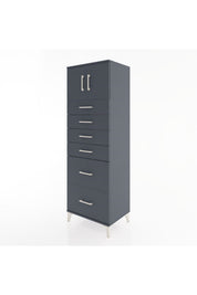 Hyperion Dolap Tek Raflı 6 Çekmeceli 2 Kapaklı 60x44x182 - S56M017V5B