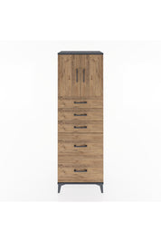 Hyperion Dolap Tek Raflı 5 Çekmeceli 2 Kapaklı 60x44x182 - S56M018V6B