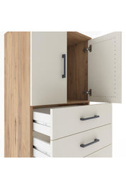 Hyperion Dolap Tek Raflı 5 Çekmeceli 2 Kapaklı 60x44x182 - S56M018V7B