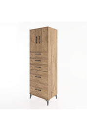 Hyperion Dolap Tek Raflı 5 Çekmeceli 2 Kapaklı 60x44x182 - S56M018V9B