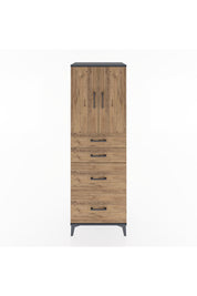Hyperion Dolap Tek Raflı 4 Çekmeceli 2 Kapaklı 60x44x182 - S56M019V6B