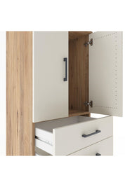 Hyperion Dolap Tek Raflı 4 Çekmeceli 2 Kapaklı 60x44x182 - S56M019V7B