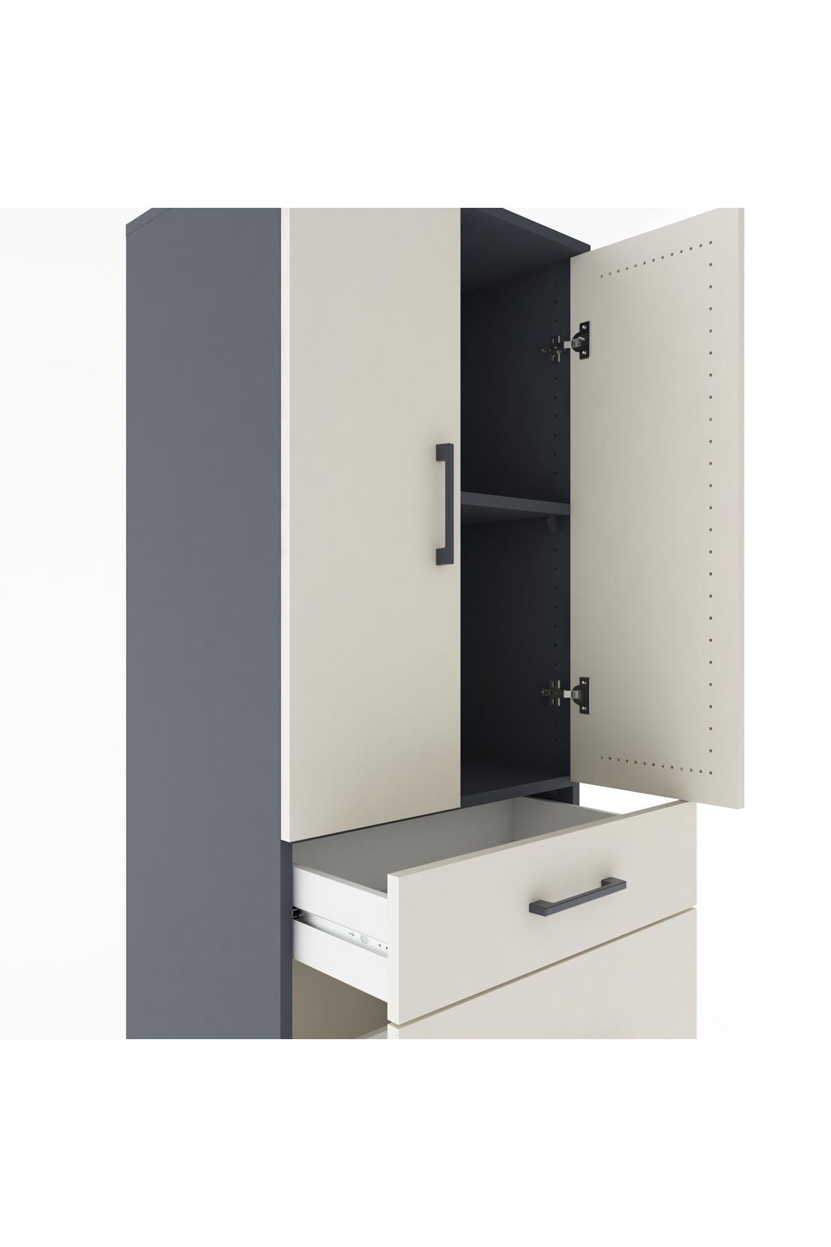 Hyperion Dolap 2 Raflı 3 Çekmeceli 2 Kapaklı 60x44x182 - S56M020V4B