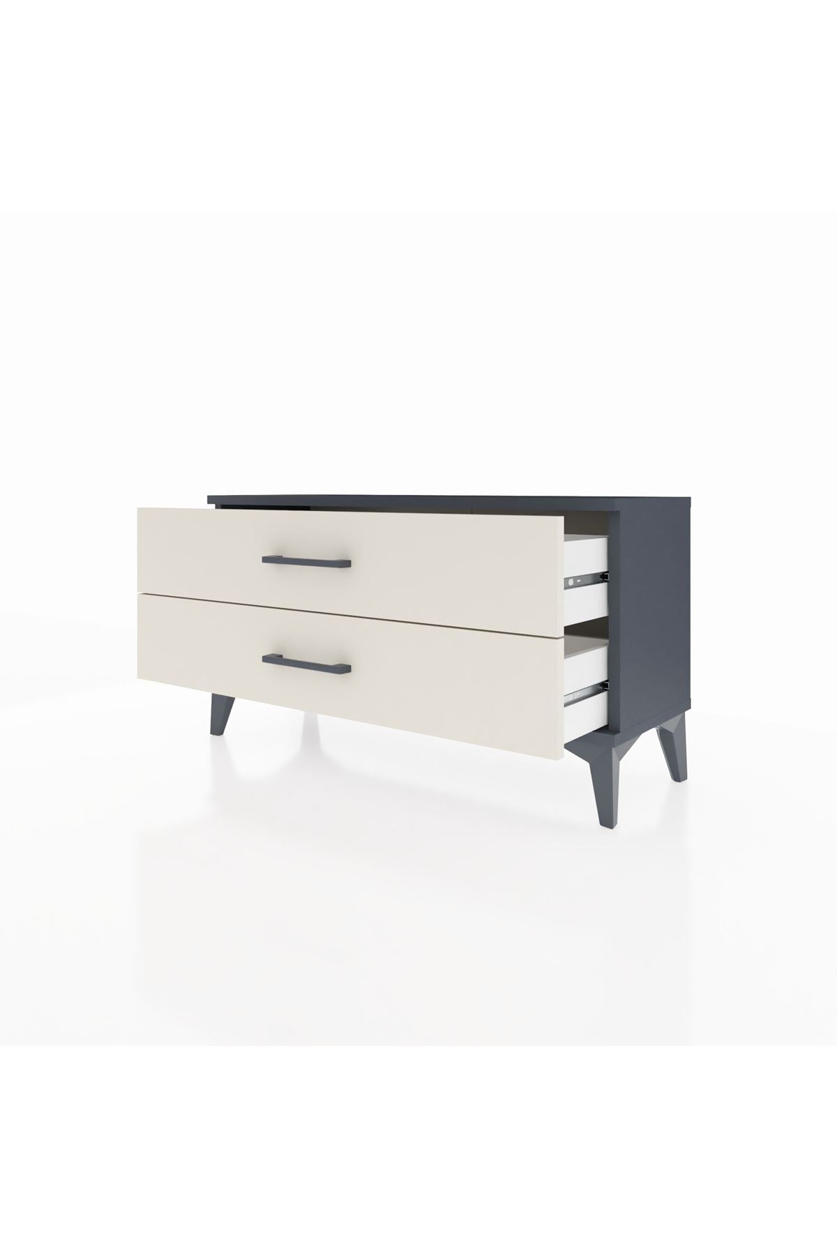 Arges Şifonyer 2 Çekmeceli 88x30x48 Antrasit-Aytaşı
