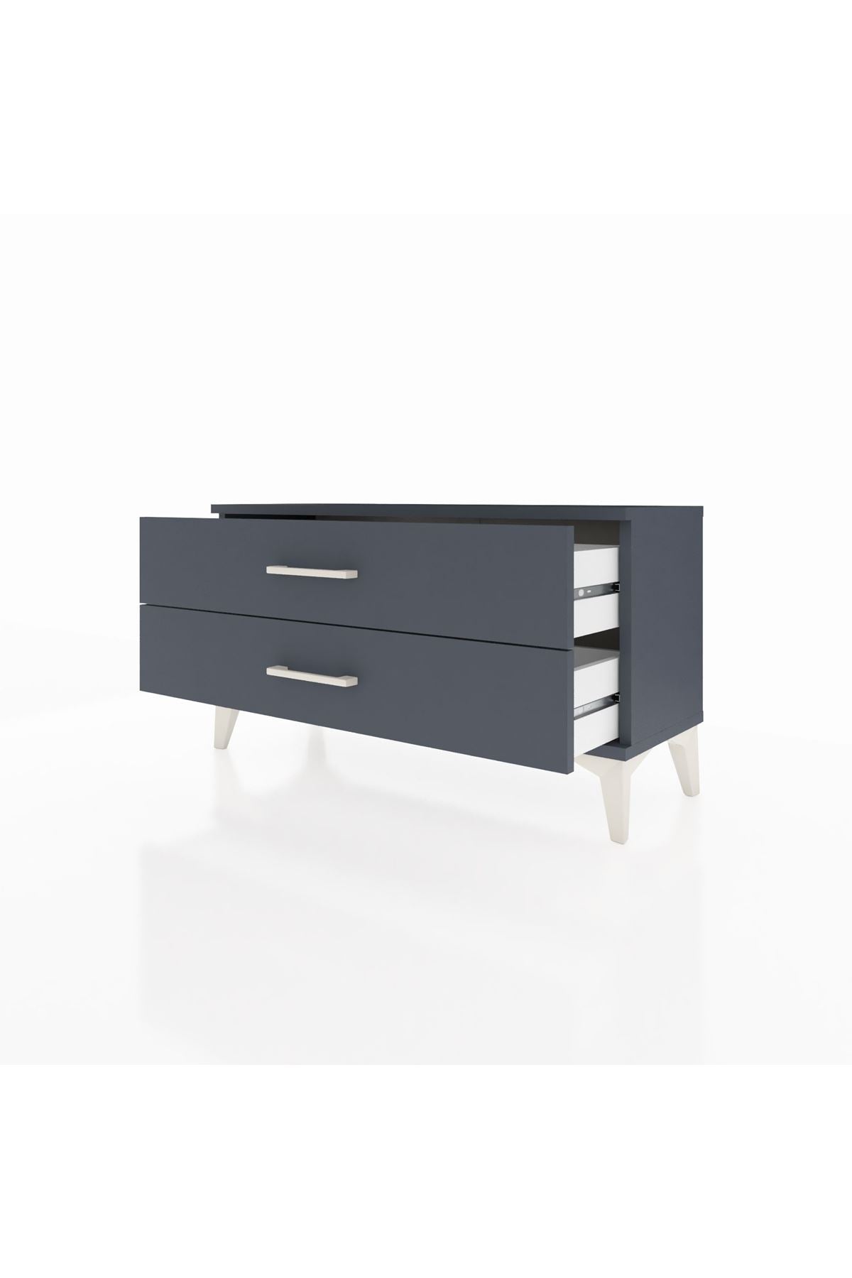 Arges Şifonyer 2 Çekmeceli 88x30x48 Antrasit-Antrasit