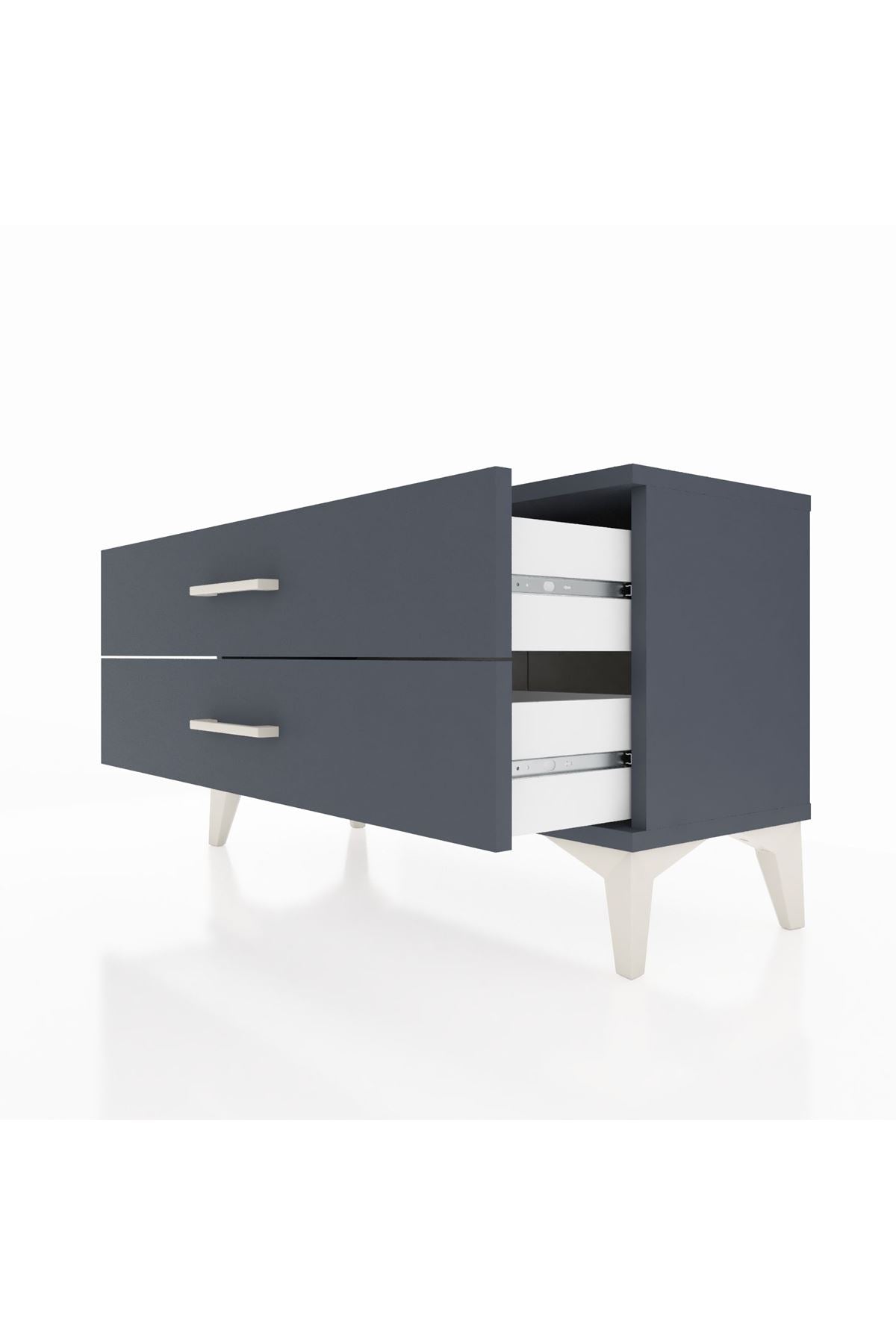 Arges Şifonyer 2 Çekmeceli 88x30x48 Antrasit-Antrasit