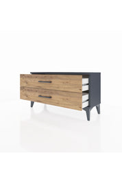 Arges Şifonyer 2 Çekmeceli 88x30x48 Antrasit-Çam