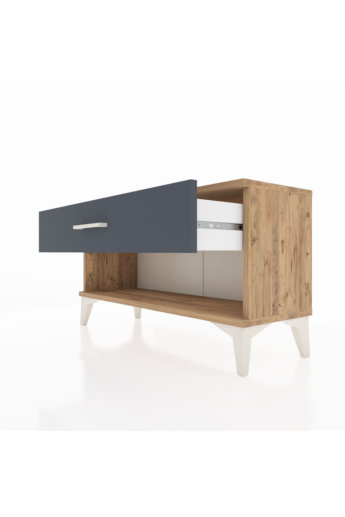 Arges Şifonyer Tek Çekmeceli 88x30x48 Çam-Antrasit