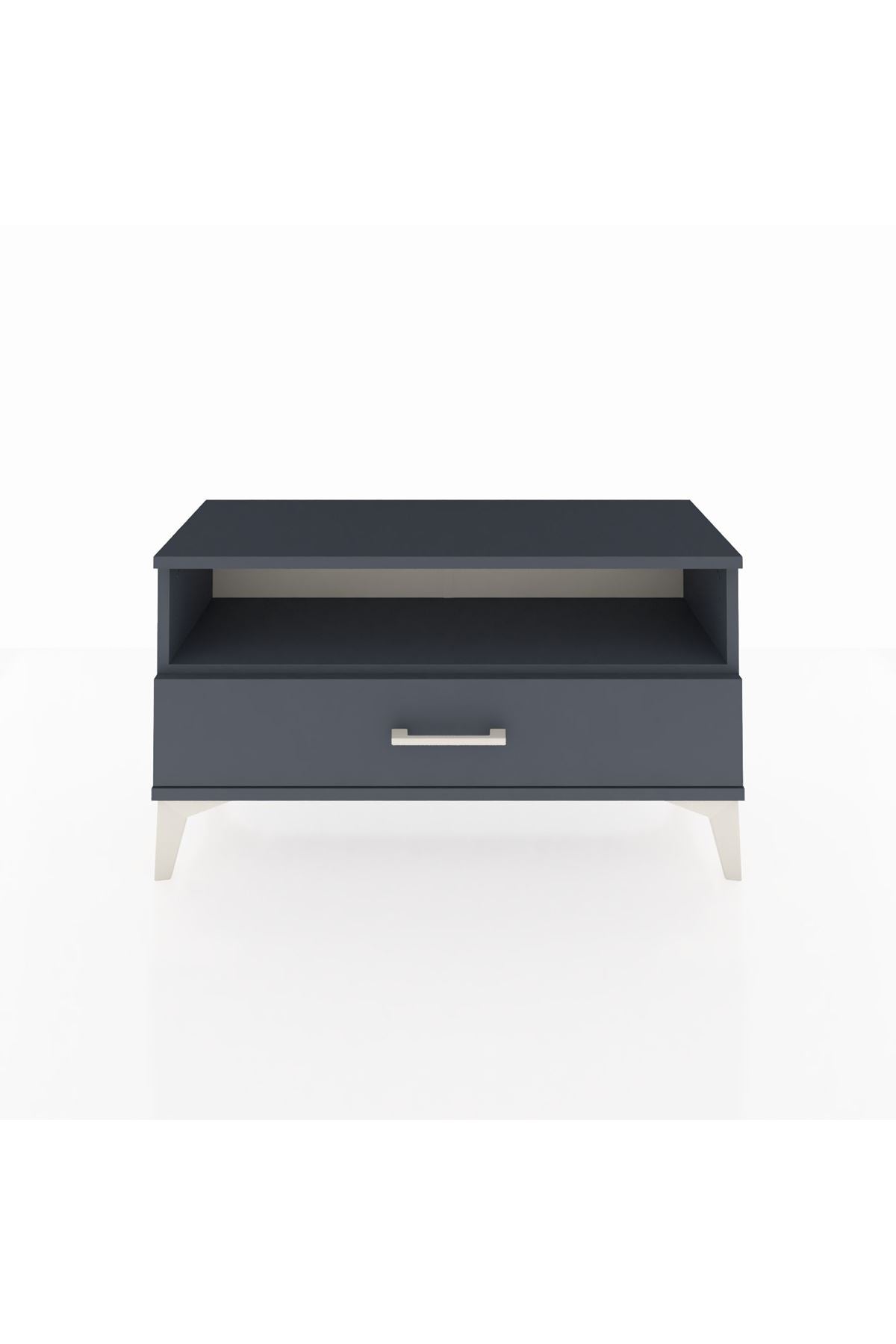 Arges Şifonyer Tek Raflı Tek Çekmeceli 88x30x48 Antrasit-Antrasit