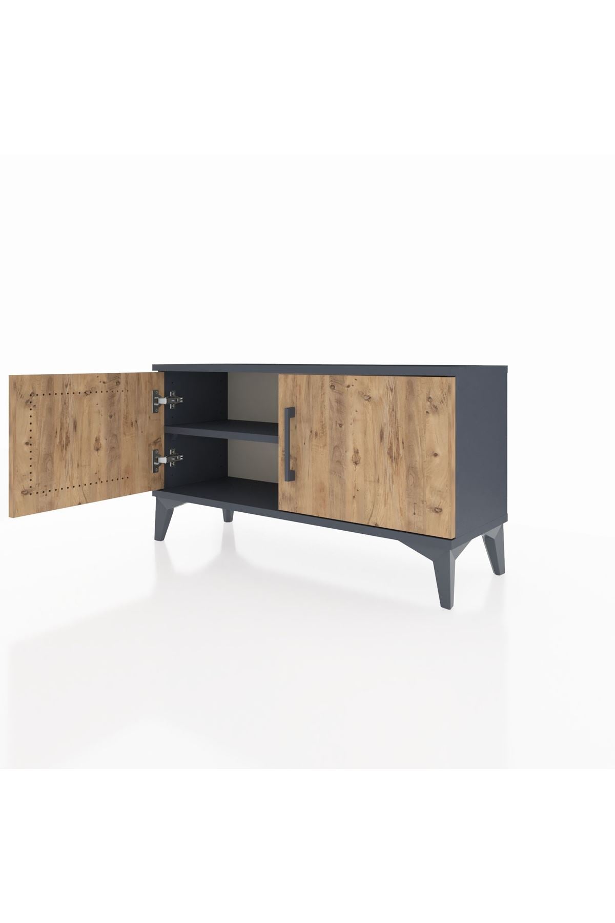 Arges Şifonyer Tek Raflı 2 Kapaklı 88x30x48 Antrasit-Çam