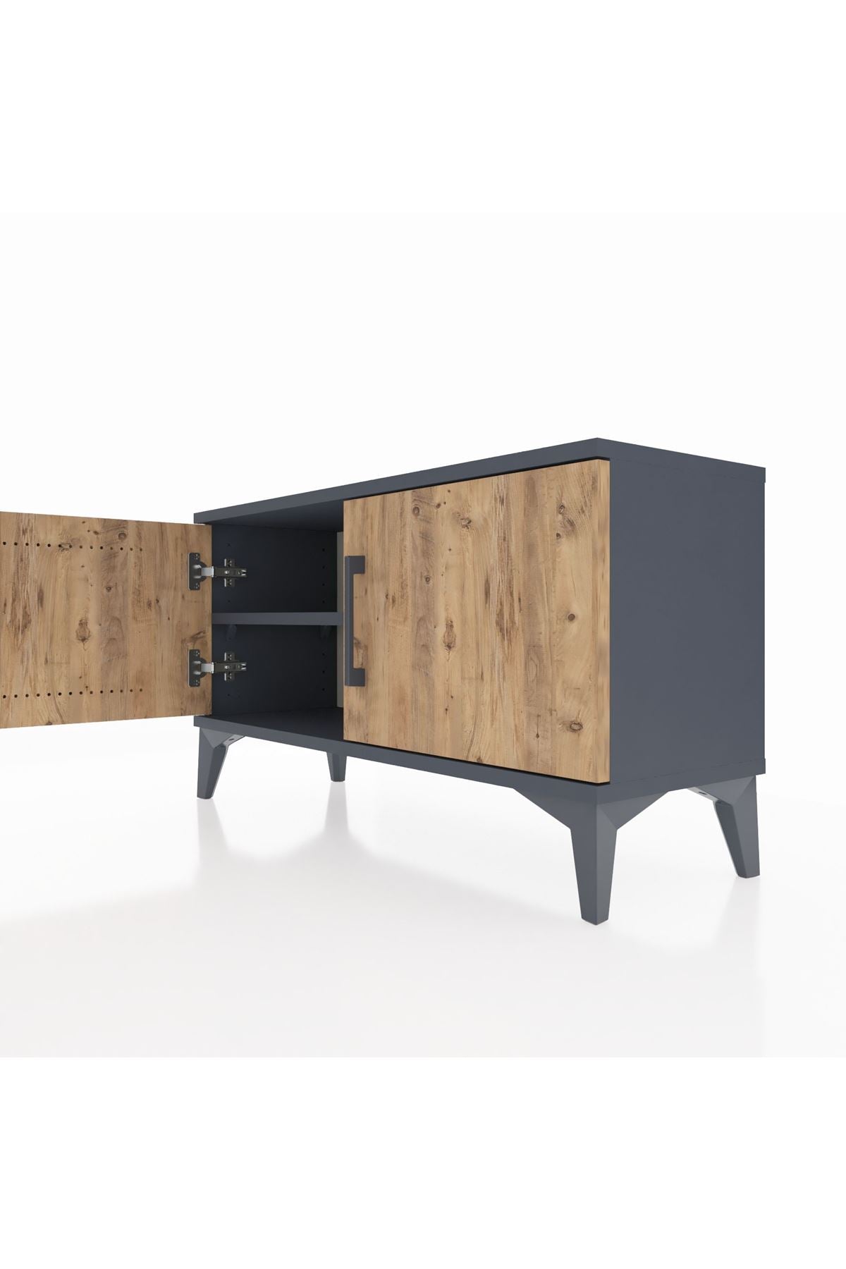 Arges Şifonyer Tek Raflı 2 Kapaklı 88x30x48 Antrasit-Çam