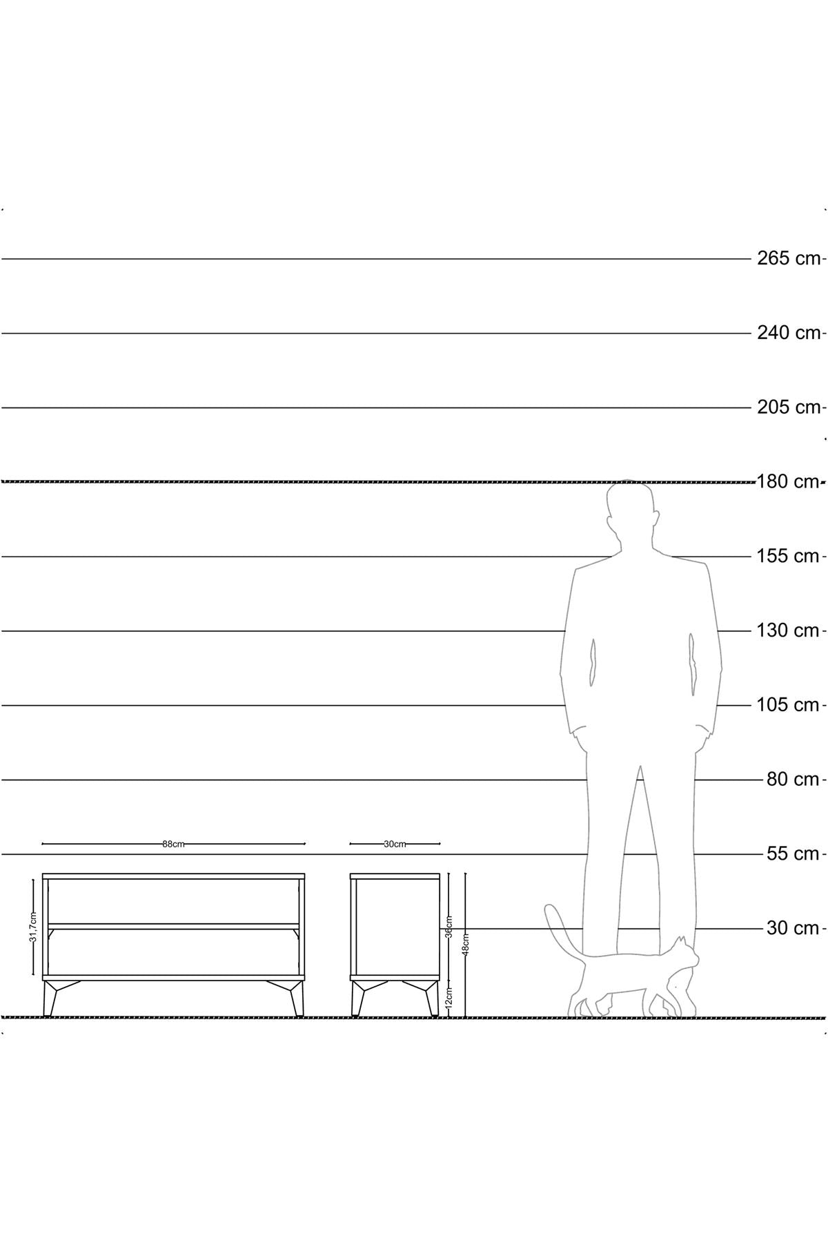 Arges Şifonyer Tek Raflı 88x30x48 Çam-Çam