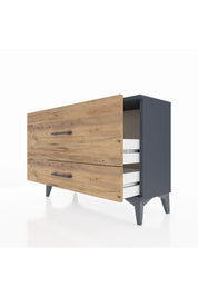 Arges Şifonyer 2 Çekmeceli 88x30x64 Antrasit-Çam