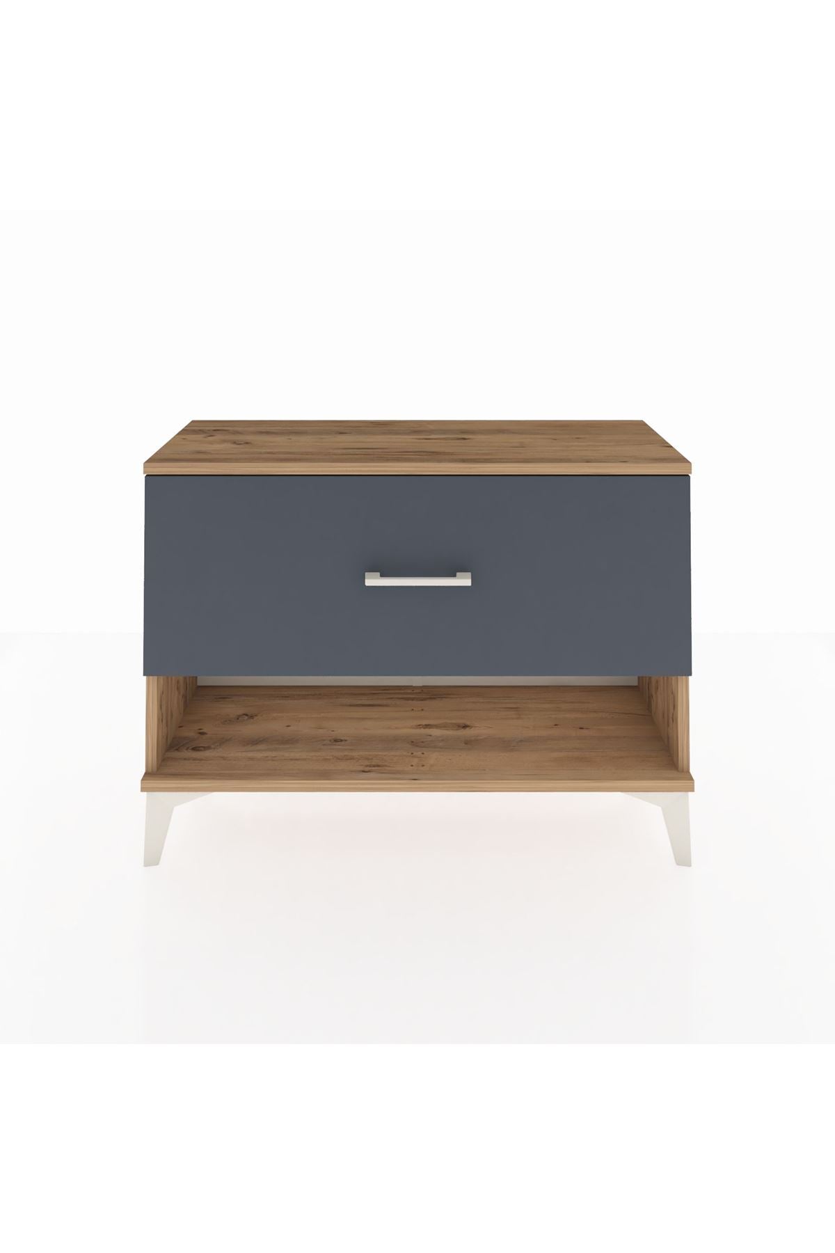 Arges Şifonyer Tek Çekmeceli 88x30x64 Çam-Antrasit