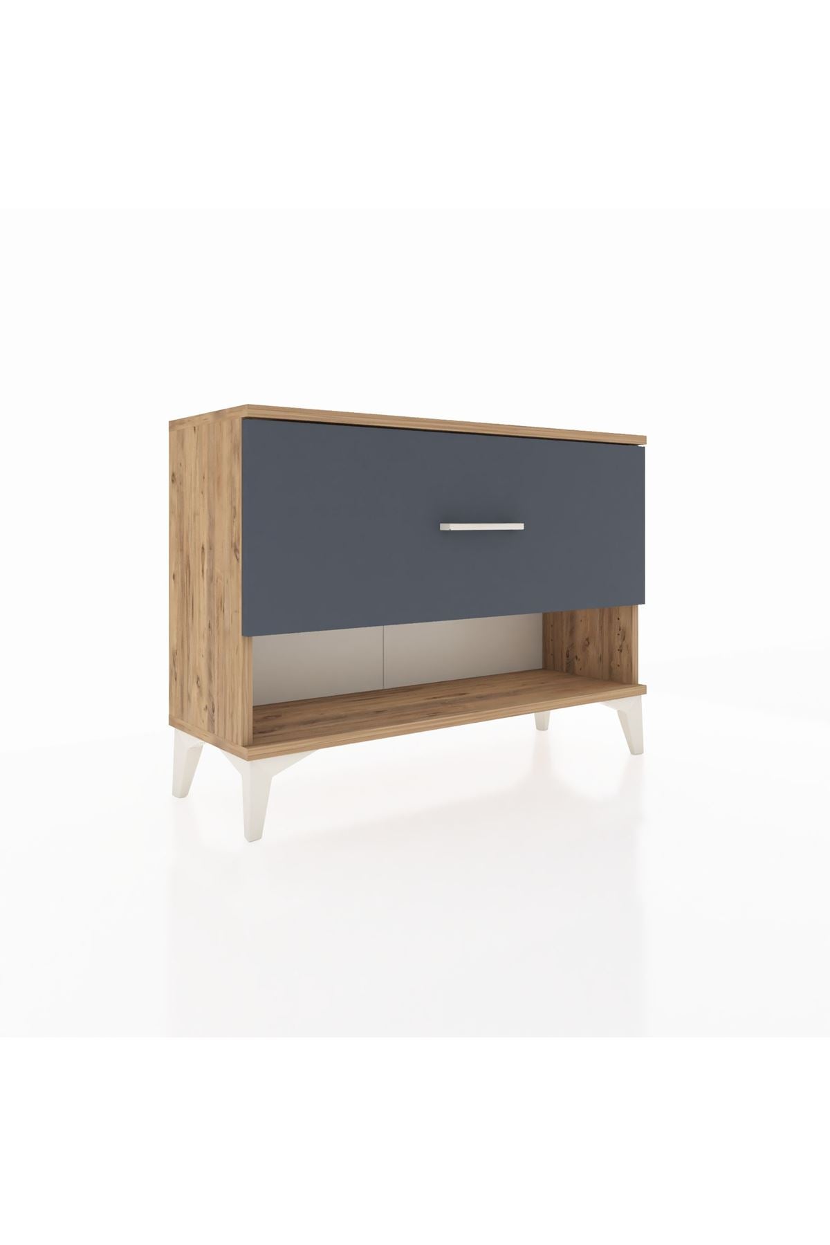 Arges Şifonyer Tek Çekmeceli 88x30x64 Çam-Antrasit