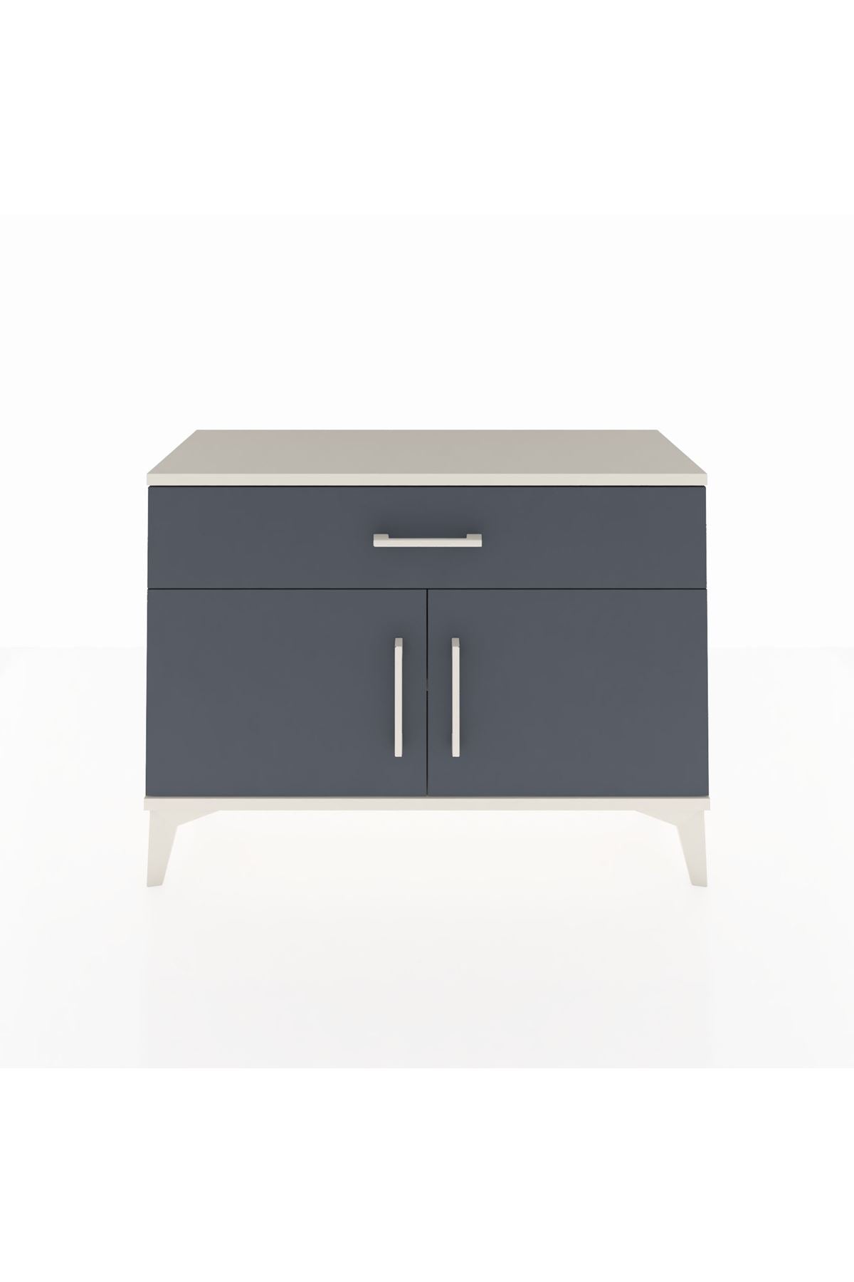 Arges Şifonyer Tek Raflı Tek Çekmeceli 2 Kapaklı 88x30x64 Aytaşı-Antrasit