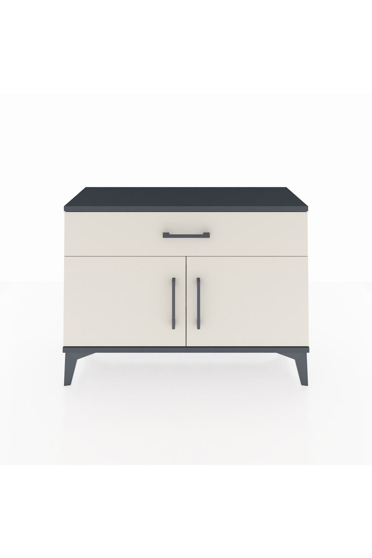 Arges Şifonyer Tek Raflı Tek Çekmeceli 2 Kapaklı 88x30x64 Antrasit-Aytaşı