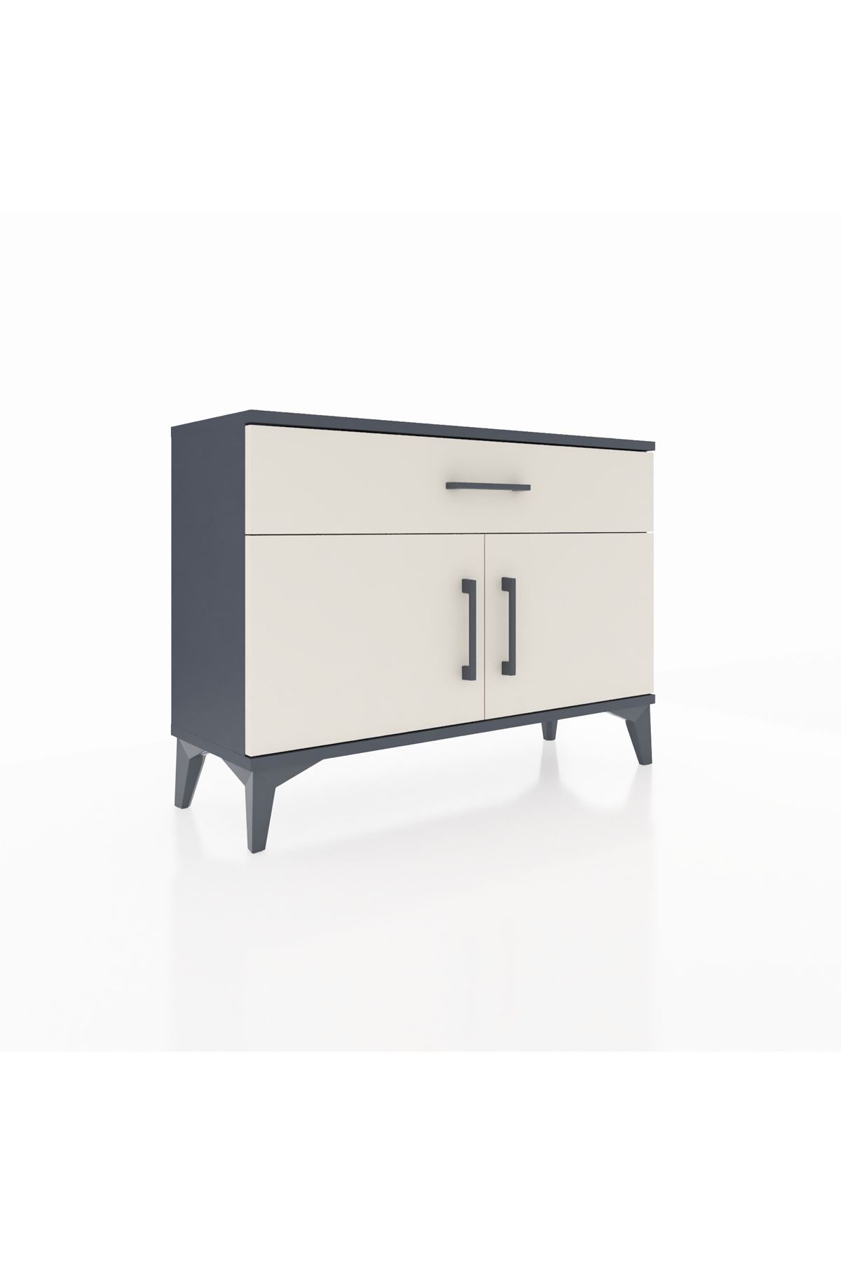 Arges Şifonyer Tek Raflı Tek Çekmeceli 2 Kapaklı 88x30x64 Antrasit-Aytaşı