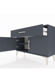 Arges Şifonyer Tek Raflı Tek Çekmeceli 2 Kapaklı 88x30x64 Antrasit-Antrasit