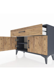 Arges Şifonyer Tek Raflı Tek Çekmeceli 2 Kapaklı 88x30x64 Antrasit-Çam