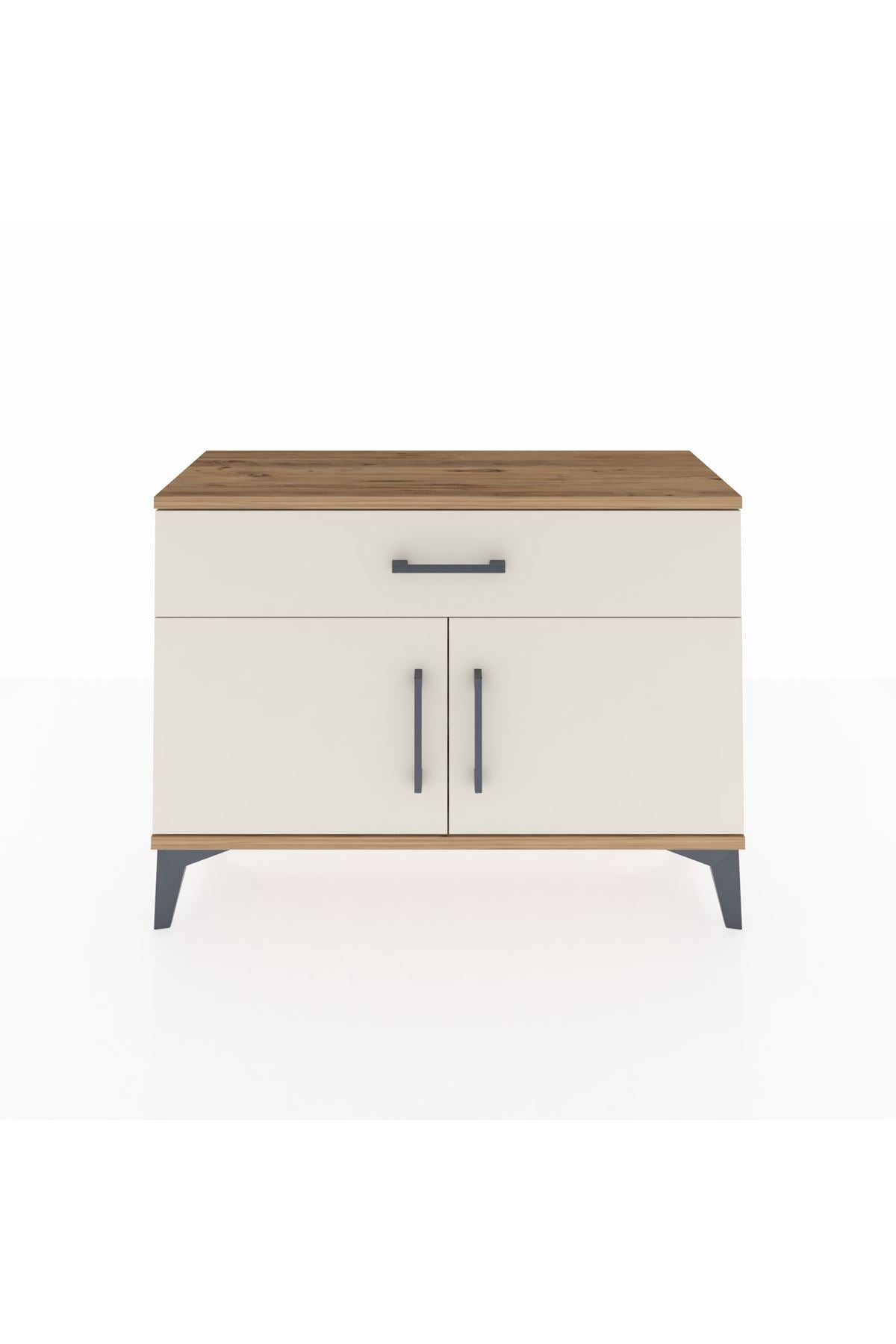 Arges Şifonyer Tek Raflı Tek Çekmeceli 2 Kapaklı 88x30x64 Çam-Aytaşı