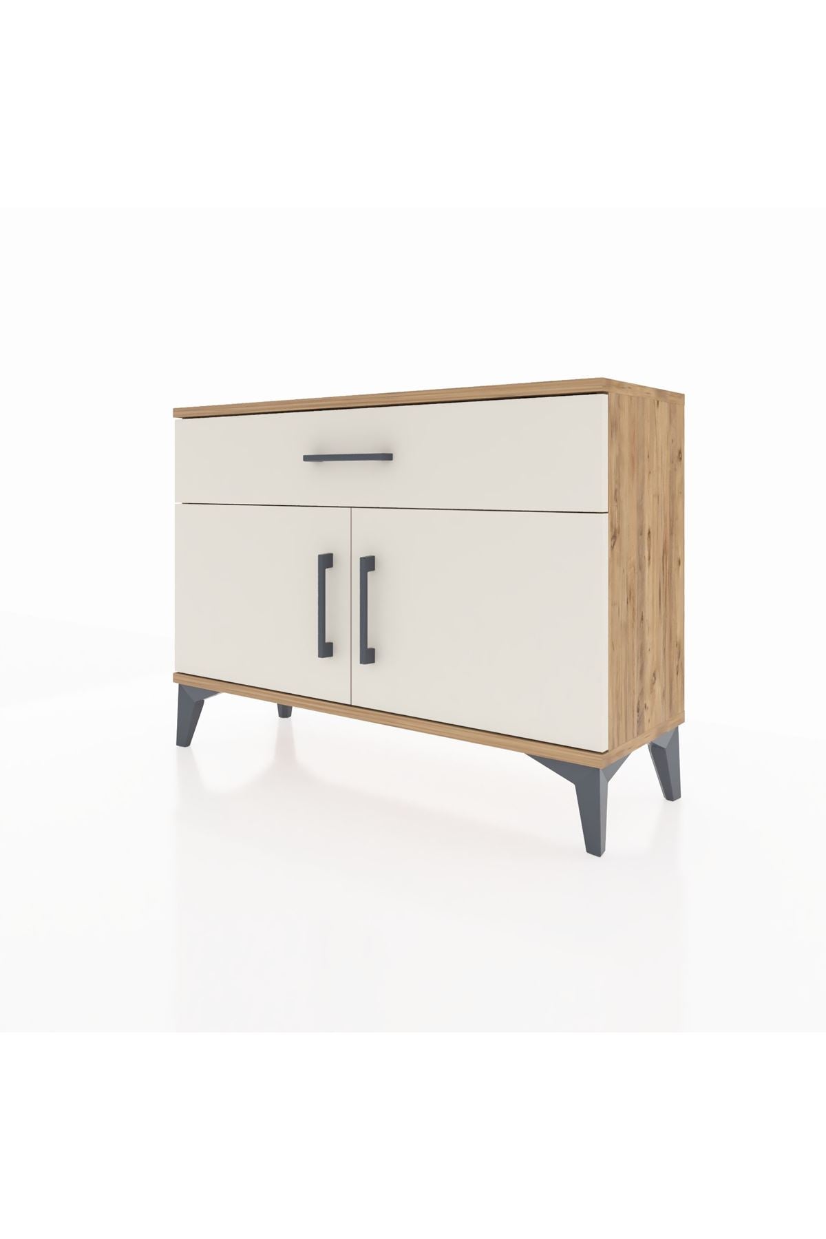 Arges Şifonyer Tek Raflı Tek Çekmeceli 2 Kapaklı 88x30x64 Çam-Aytaşı