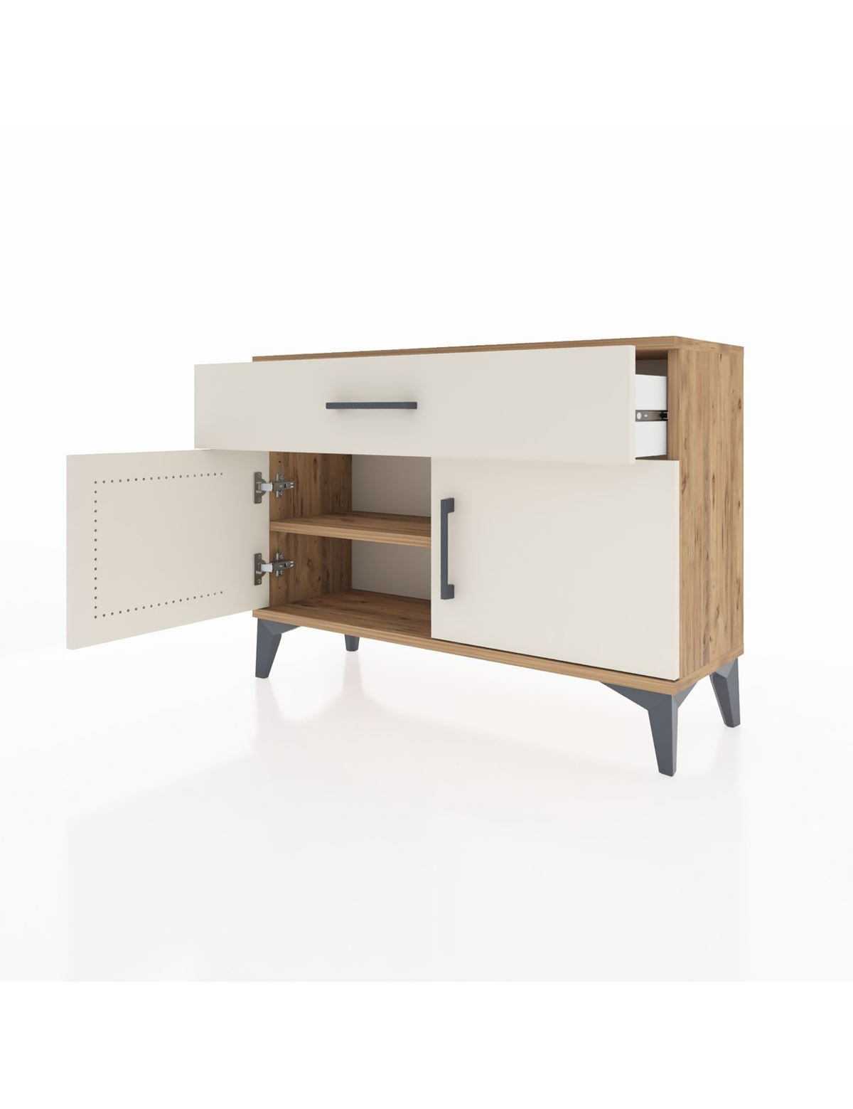 Arges Şifonyer Tek Raflı Tek Çekmeceli 2 Kapaklı 88x30x64 - S02M011V7A