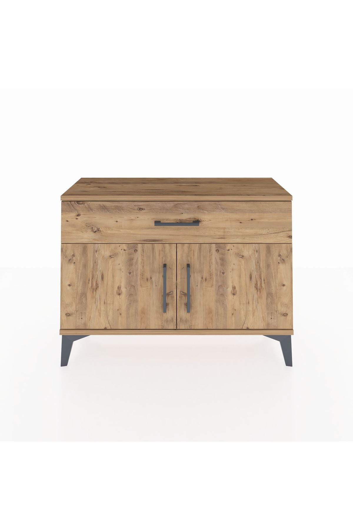 Arges Şifonyer Tek Raflı Tek Çekmeceli 2 Kapaklı 88x30x64 Çam-Çam