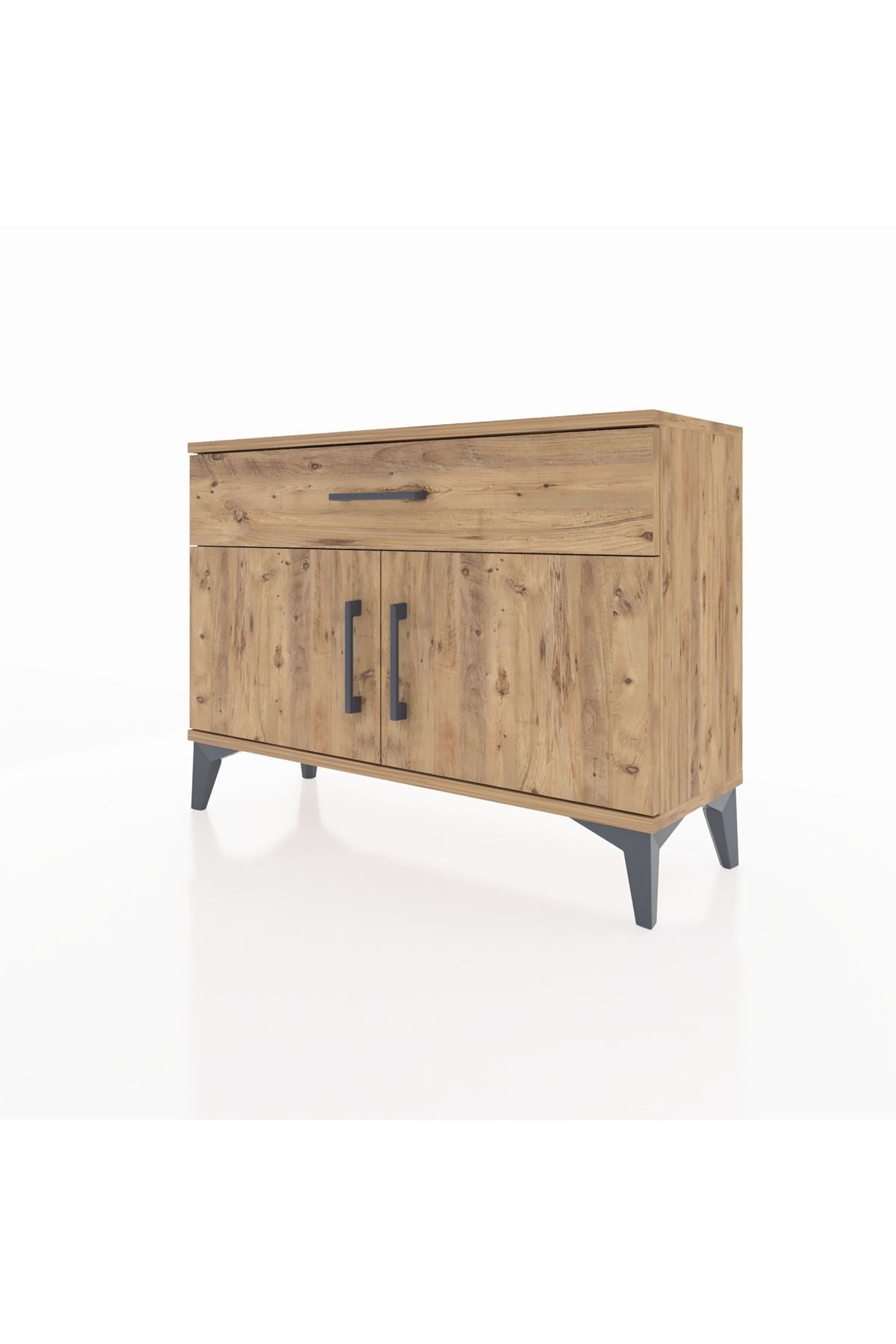 Arges Şifonyer Tek Raflı Tek Çekmeceli 2 Kapaklı 88x30x64 Çam-Çam