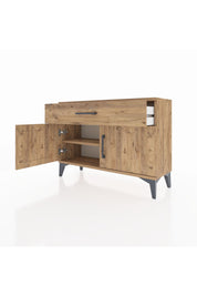 Arges Şifonyer Tek Raflı Tek Çekmeceli 2 Kapaklı 88x30x64 Çam-Çam