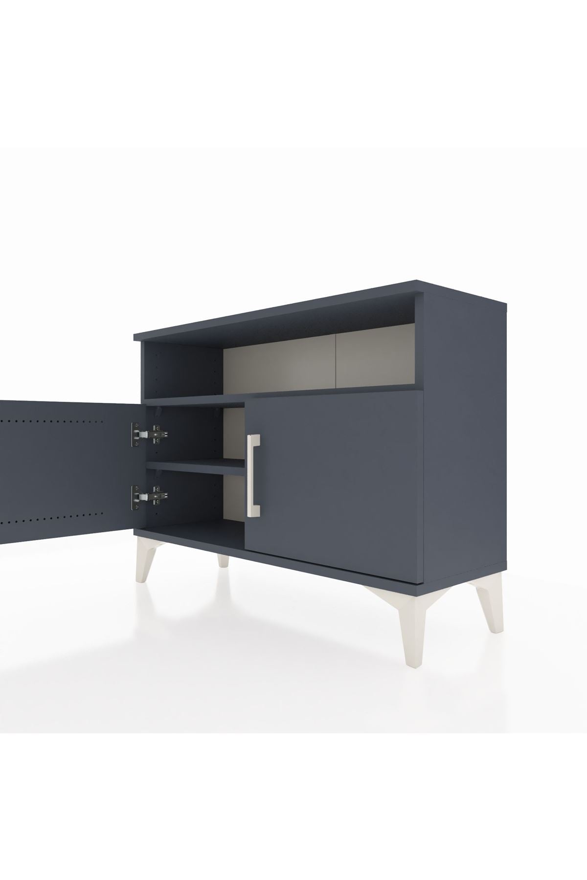 Arges Şifonyer 2 Raflı 2 Kapaklı 88x30x64 Antrasit-Antrasit