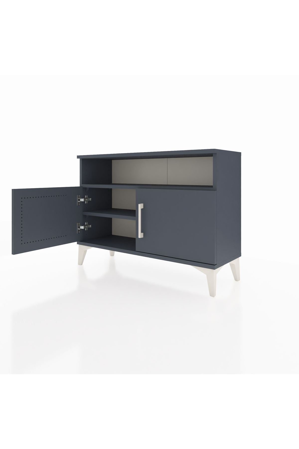 Arges Şifonyer 2 Raflı 2 Kapaklı 88x30x64 Antrasit-Antrasit