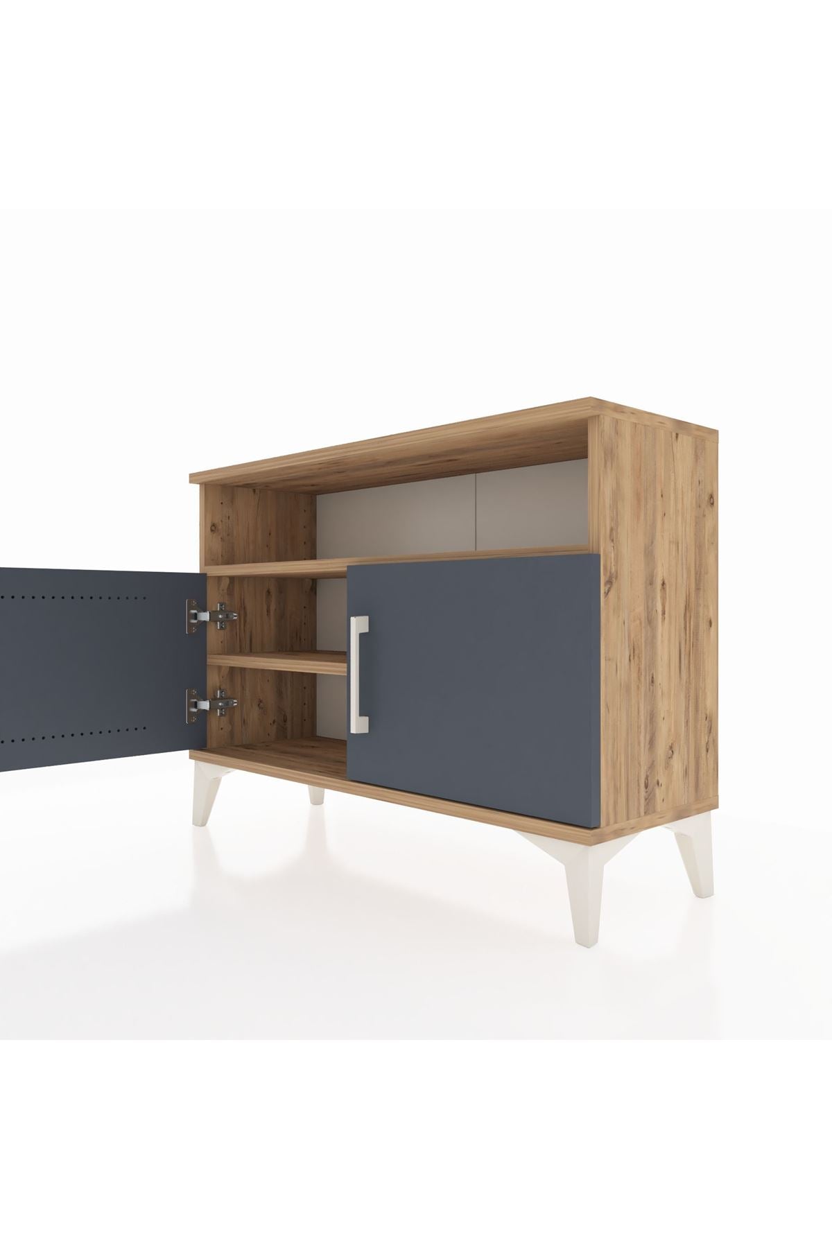 Arges Şifonyer 2 Raflı 2 Kapaklı 88x30x64 Çam-Antrasit