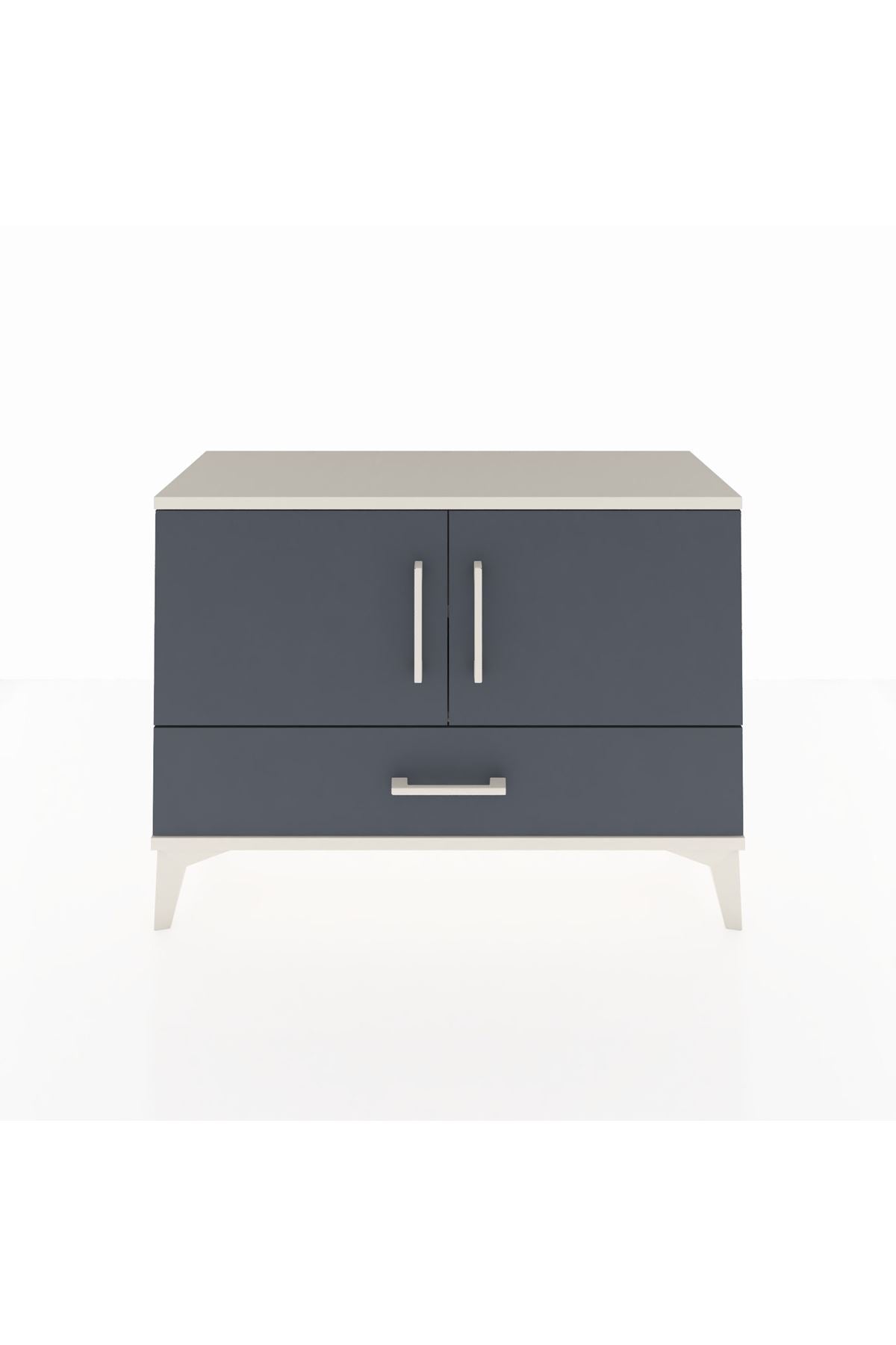 Arges Şifonyer 2 Raflı Tek Çekmeceli 2 Kapaklı 88x30x64 Aytaşı-Antrasit