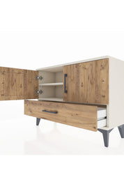 Arges Şifonyer 2 Raflı Tek Çekmeceli 2 Kapaklı 88x30x64 Aytaşı-Çam