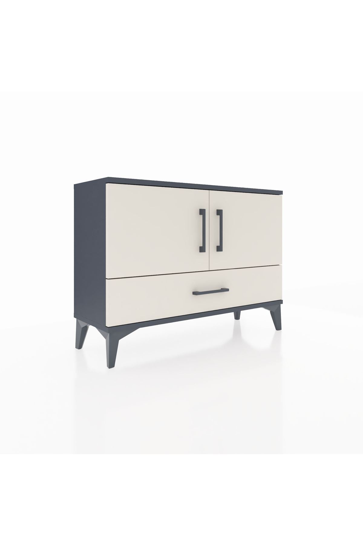 Arges Şifonyer 2 Raflı Tek Çekmeceli 2 Kapaklı 88x30x64 Antrasit-Aytaşı